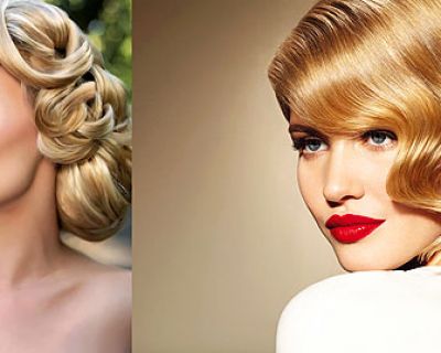 Recogido de novia trenzado con ondas retro